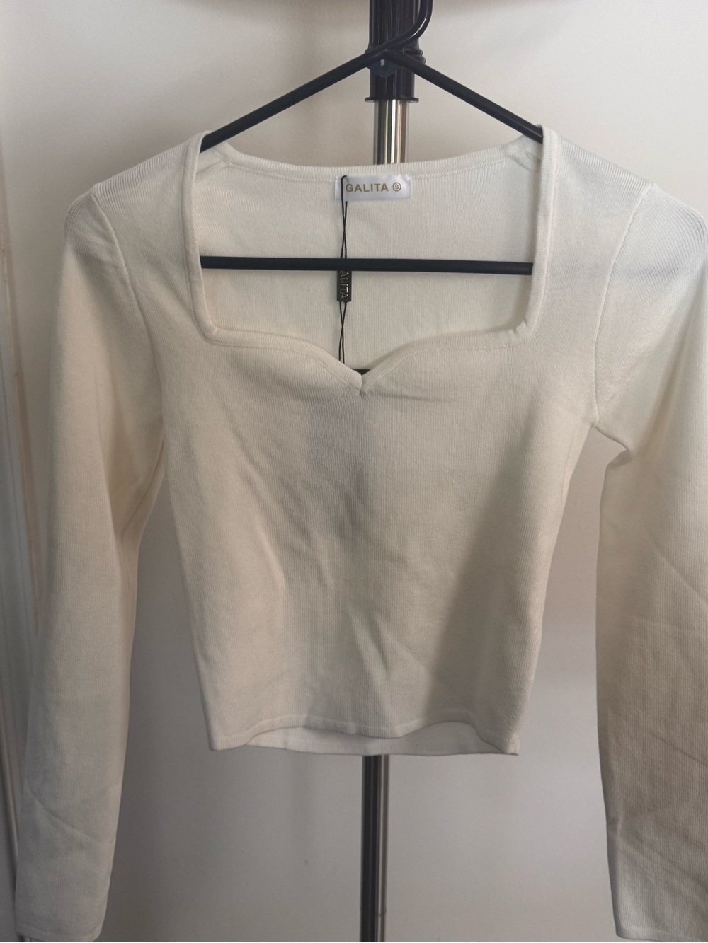 Galita Cream Long-Sleeve Square Neck Sweater